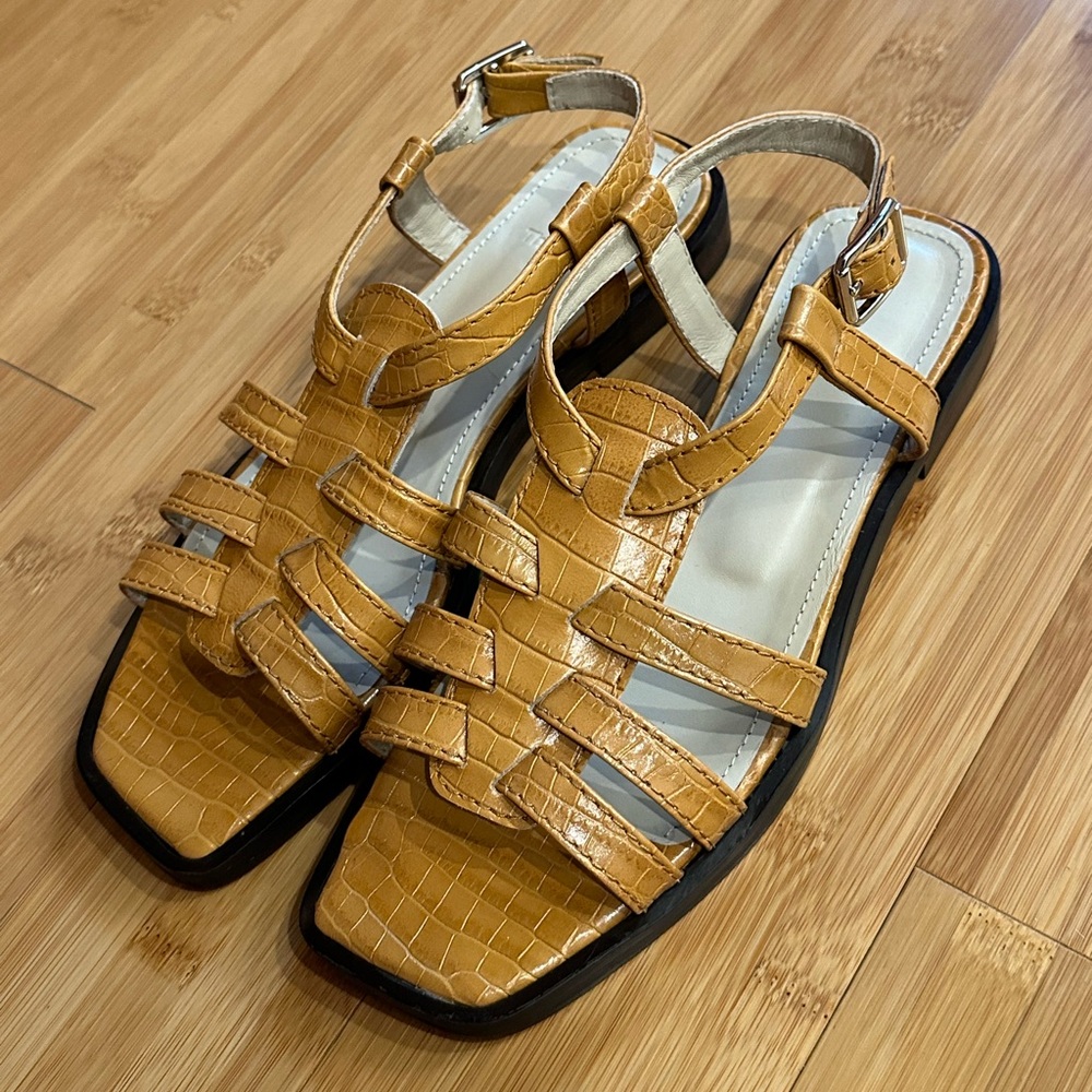 Theory Multi-Band Tan Sandals - Picture 2 of 5